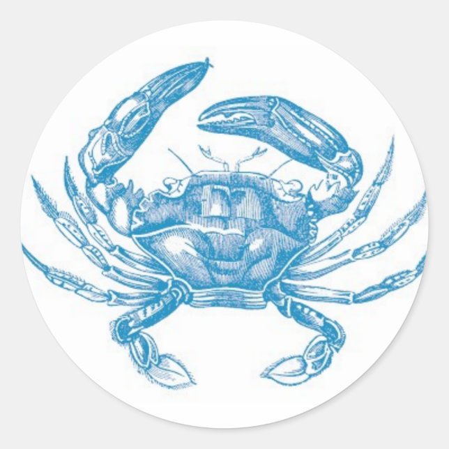 Sticker de crabe bleu (Devant)