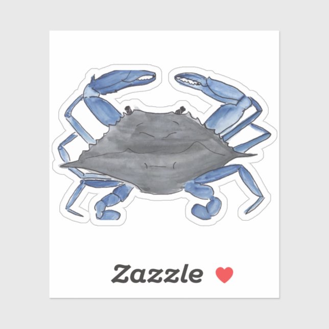 Sticker de crabe bleu (Feuille)