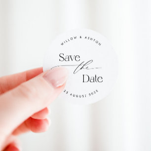Sticker de date moderne avec police de script