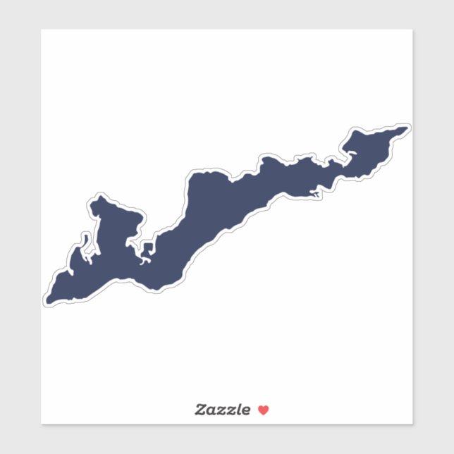 Sticker de decale Silhouette de Fishers Island - B (Feuille)