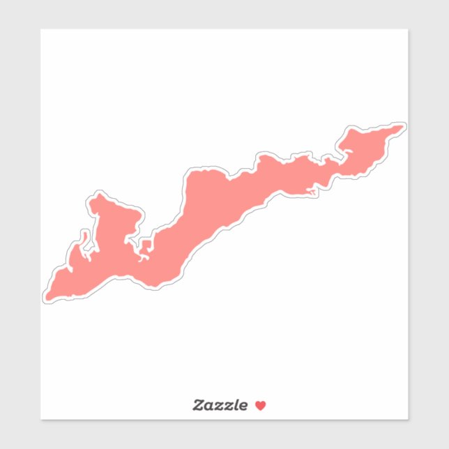 Sticker de decale Silhouette de Fishers Island - r (Feuille)