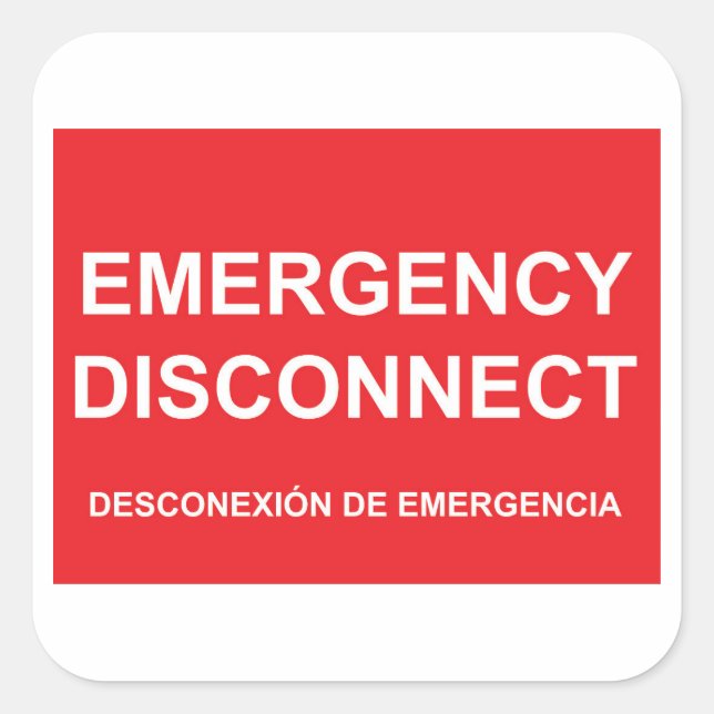 Sticker de déconnexion d'urgence avec sous-titre e (Devant)