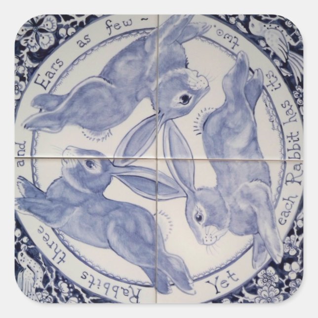 Sticker de design pour Trio de lapin bleu bleu de  (Devant)