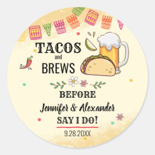 Sticker de douche Tacos and Brews Couples