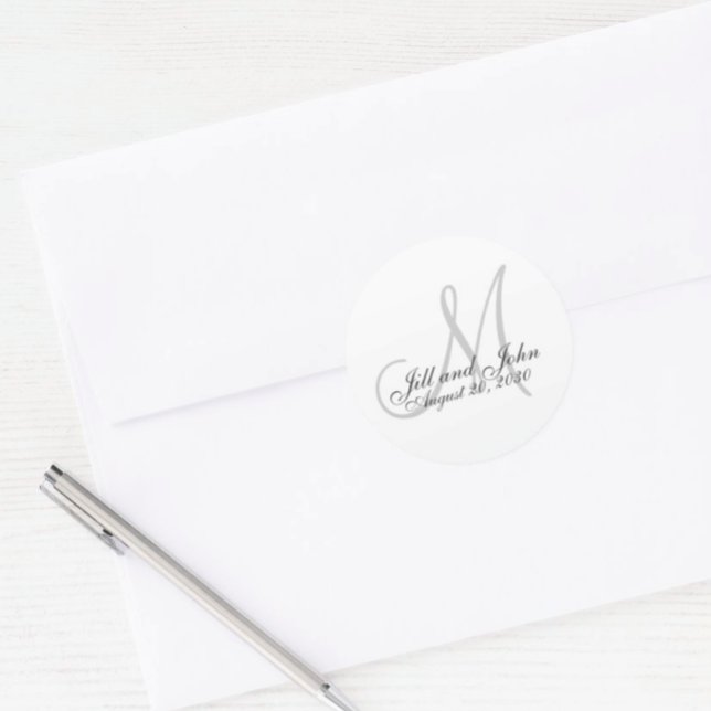 Sticker de faveur de mariage monogramme (Créateur téléchargé)