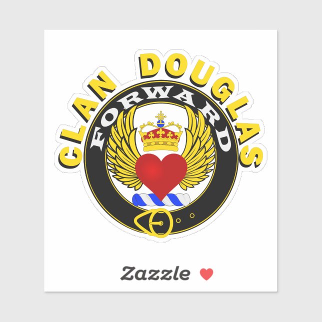 Sticker de fenêtre Clan Douglas "Coeur ailé" (Feuille)