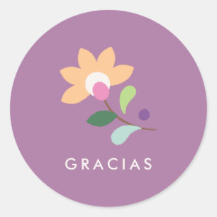 Sticker de fermeture en fleurs botaniques - Orchid
