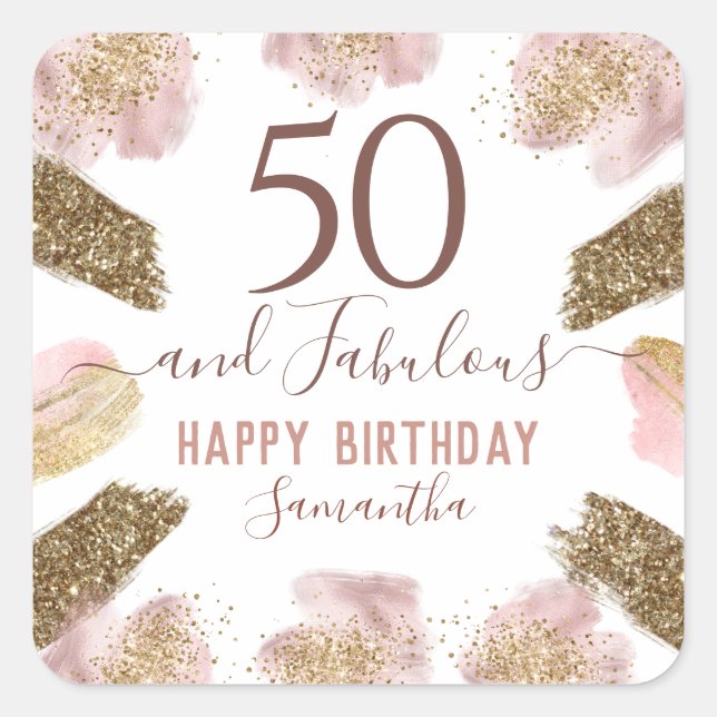 Sticker de fête d'anniversaire 50 et fabuleux (Devant)