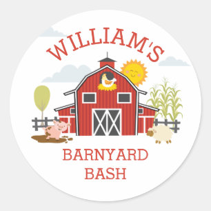 Sticker de fête d'anniversaire de la ferme Barnyar