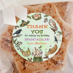 Sticker de fête d'anniversaire de sorcière Hallowe