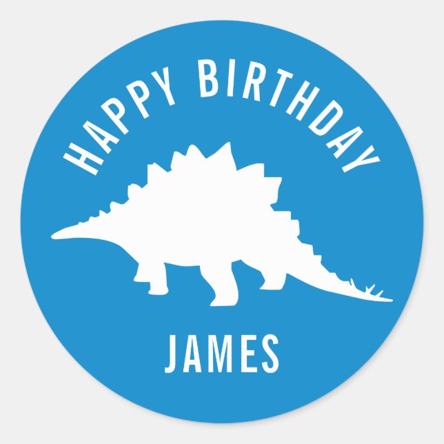 Sticker de fête d'anniversaire de Stegosaurus (Devant)