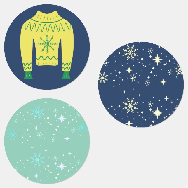 Sticker de fête de Noël pour les vacances rétro (Groupe)