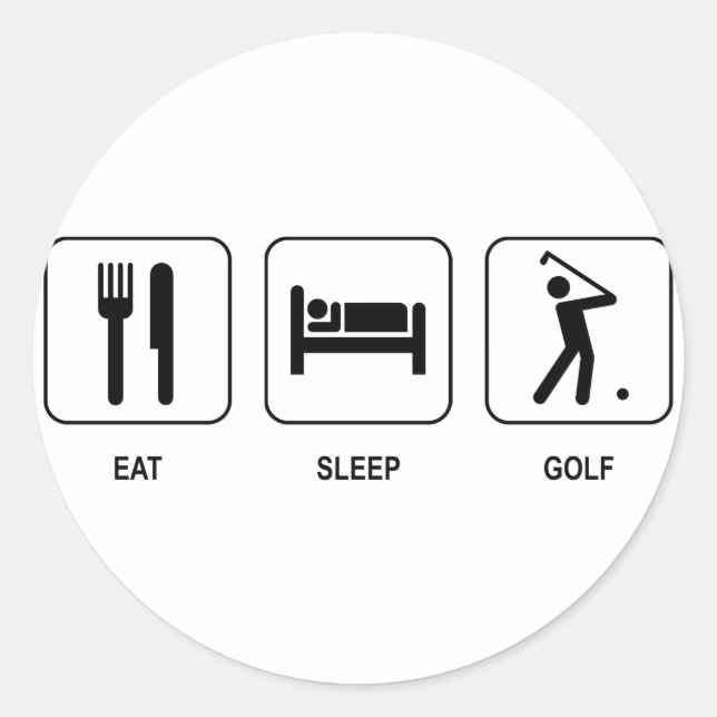 Sticker de golf de Sleep Eat (Devant)