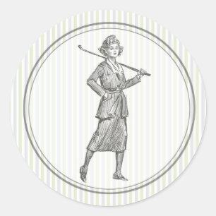 Sticker de golf vintage - Femme Golfer