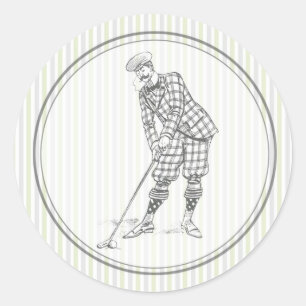 Sticker de golf vintage - Golfeur Gentleman
