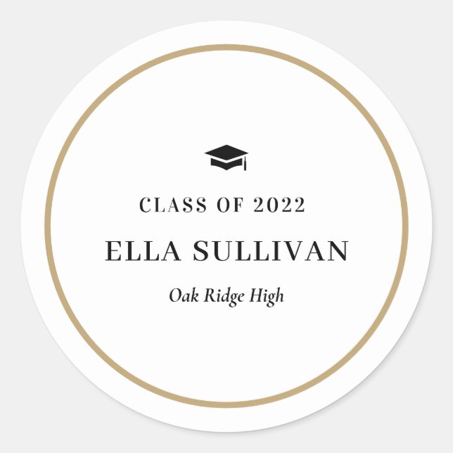 Sticker de graduation couleur éditable de la galer (Devant)