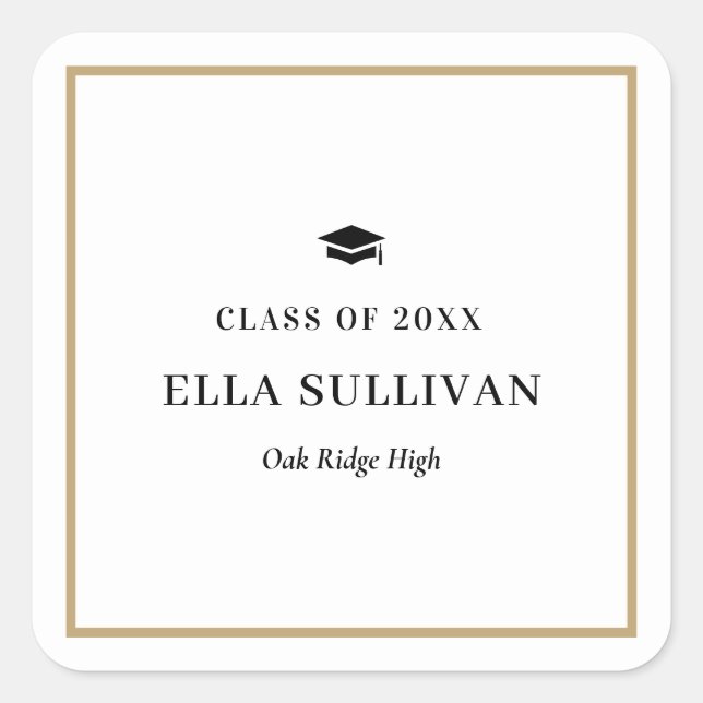 Sticker de graduation couleur éditable de la galer (Devant)