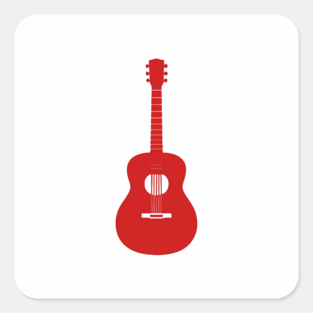 Sticker de guitare rouge - Amoureux de musique Aco (Devant)