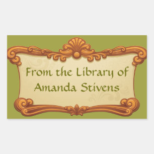 Sticker de la bibliothèque de signes vintage