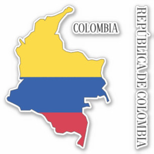 Sticker de la carte du drapeau colombien