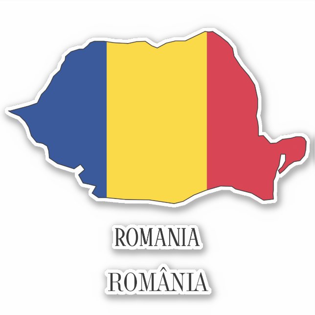 Sticker de la carte du drapeau roumain (Devant)