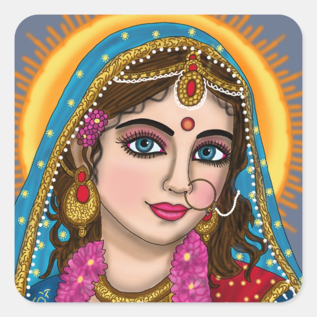 Sticker de la déesse Radha | Radha Sp Divin Hindu  (Devant)