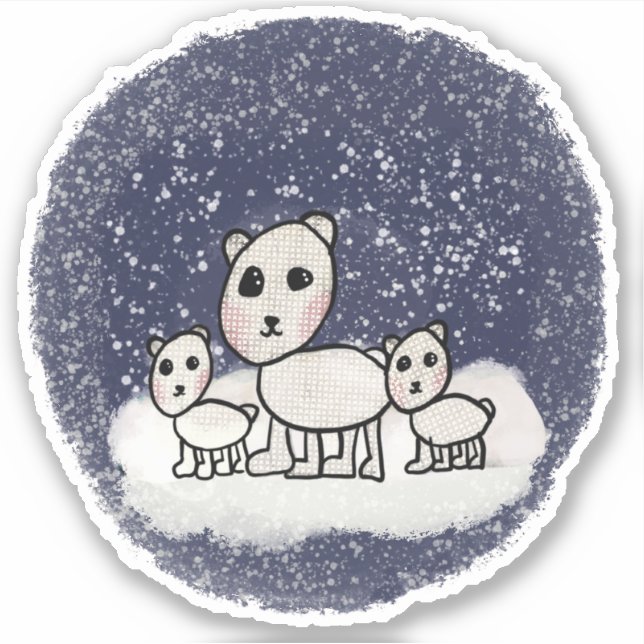 Sticker de la famille des ours polaires (Devant)
