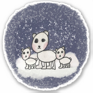 Sticker de la famille des ours polaires