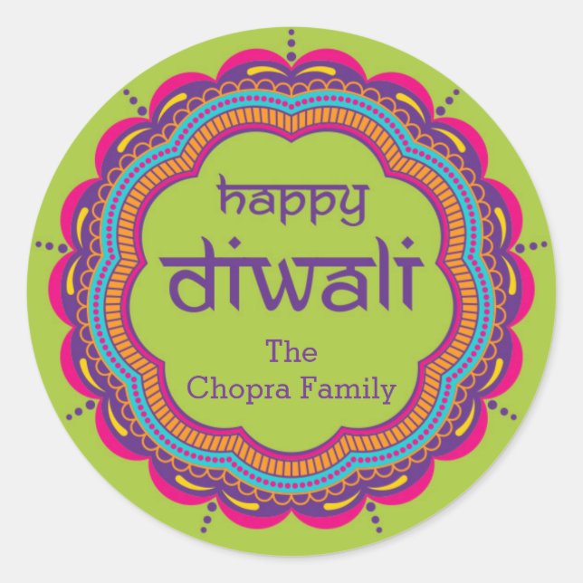 Sticker de la fête de Diwali avec Mandala (Devant)