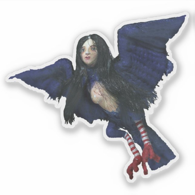 Sticker de la fille d'oiseaux du thé de sang et de (Devant)
