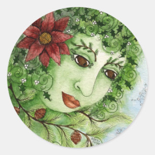 Sticker de la nymphe de Poinsettia Holly