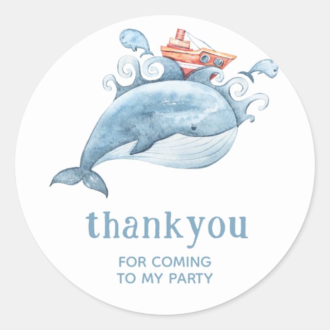 Sticker de la partie de Merci de baleine bleue mig (Devant)