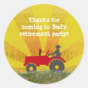 Sticker de la partie de retraite du tracteur rouge