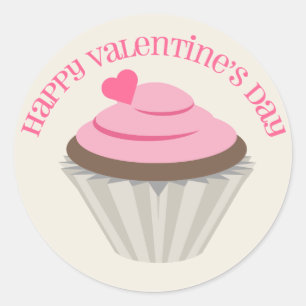 Sticker de la Saint Valentin Cupcake Rose