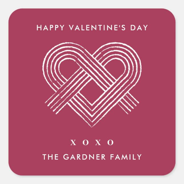 Sticker de la Saint Valentin de noeud de coeur - P (Devant)