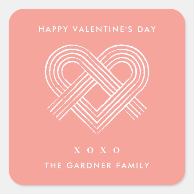 Sticker de la Saint Valentin de noeud de coeur - P (Devant)