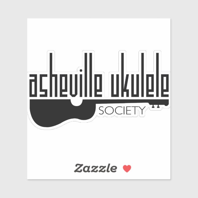 Sticker de la société Asheville Ukulele (Feuille)