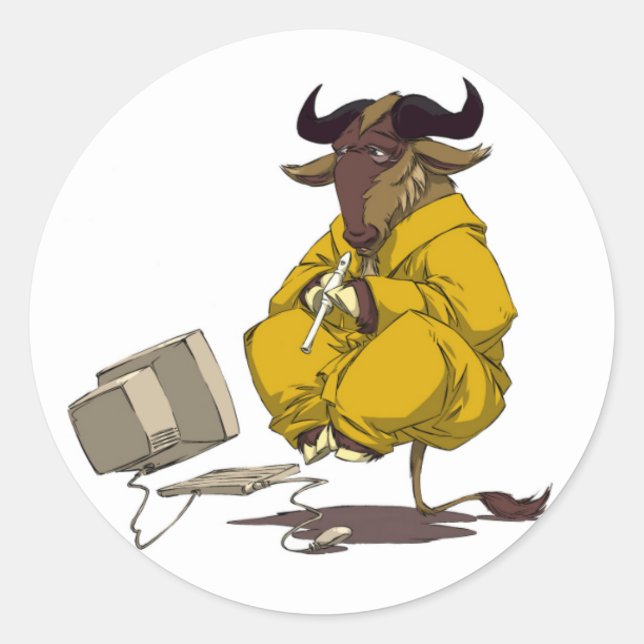 Sticker de lévitation de la méditation GNU (Devant)