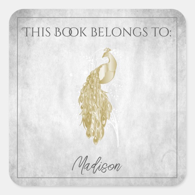Sticker de livre Peacock Gold Elegant (Devant)