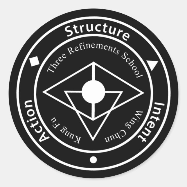 Sticker de logo trois raffinements (noir) (Devant)