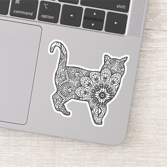 Sticker de marche Mandala Cat Art (Détail)