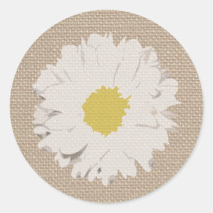Sticker de marguerite inspirée par Burlap
