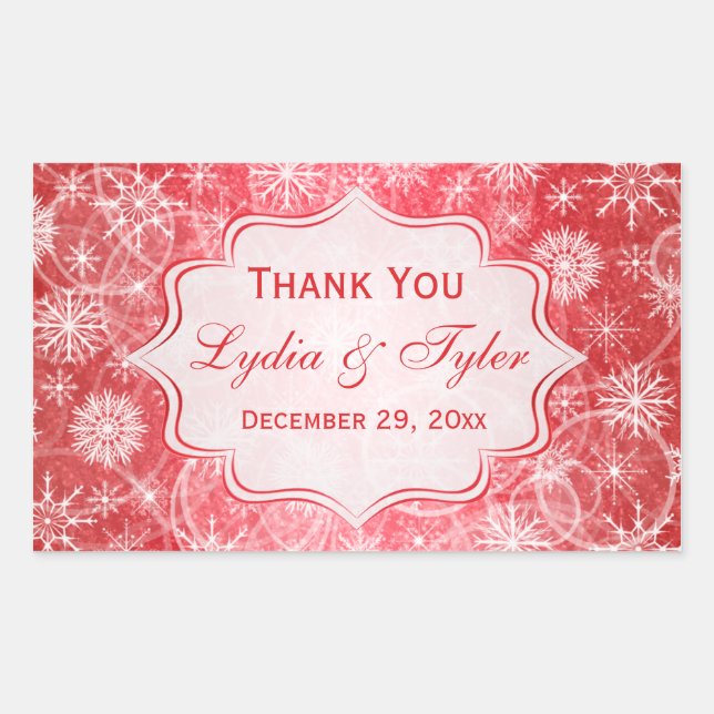 Sticker de mariage favori pour les flocons de neig (Devant)