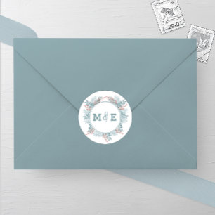 Sticker de mariage hivernal des fougères à neige