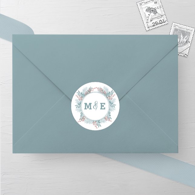 Sticker de mariage hivernal des fougères à neige (Créateur téléchargé)