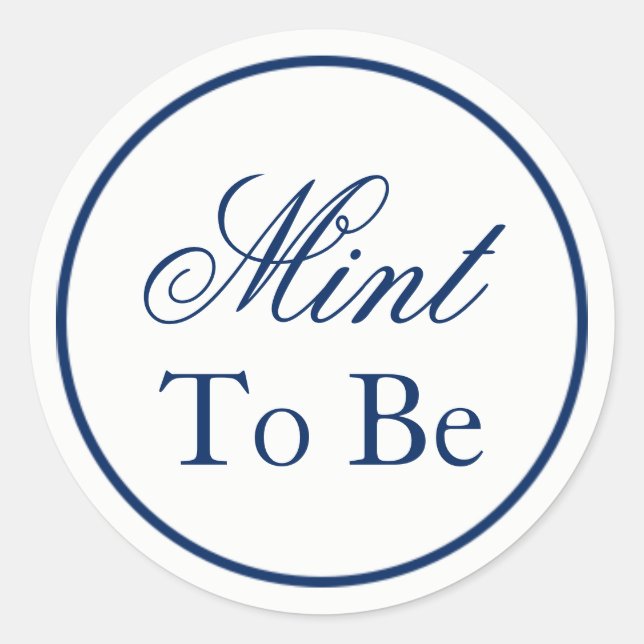 Sticker de mariage "Mint to Be" - Navy (Devant)