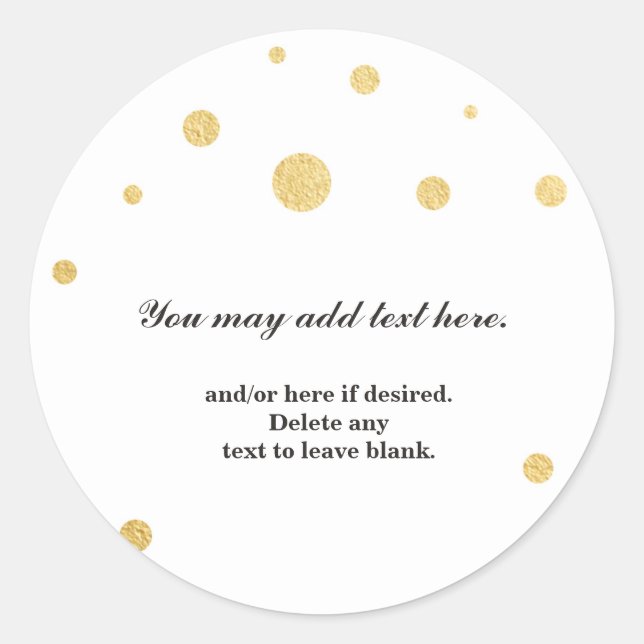 Sticker de mariée Mariage moderne Dots Gold (Devant)