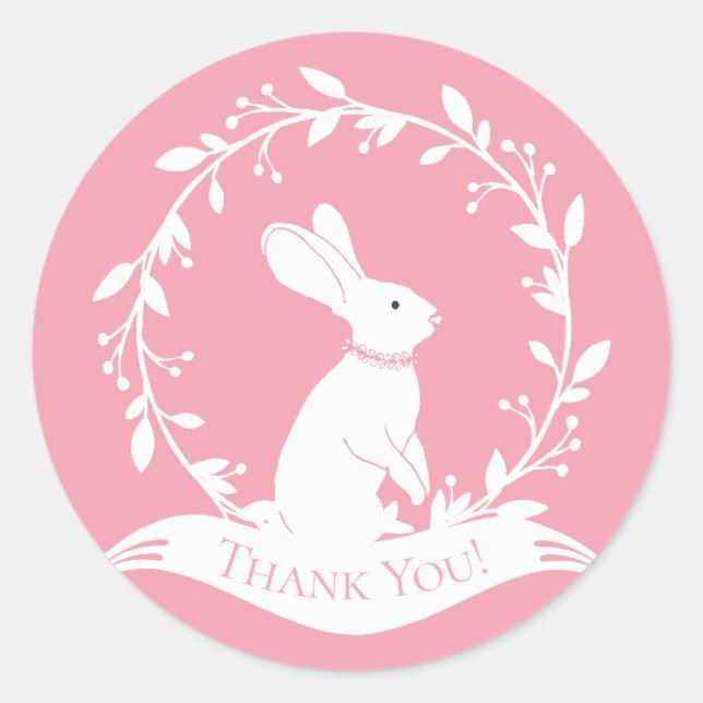 Sticker de Merci de Baby shower Bunny Favoriser (Devant)