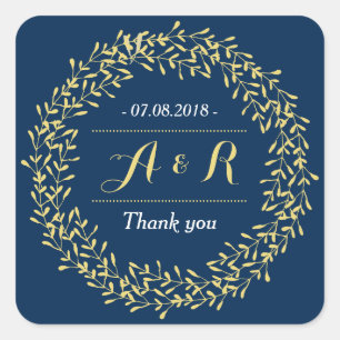 Sticker de Merci Mariage de  Feuille vintage