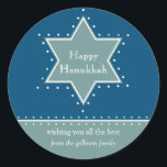 Sticker de message cadeau Star of David Hanoukka<br><div class="desc">Prix du meilleur d'aujourd'hui - 7 octobre 2010 Une étoile de David soulignée par des points blancs sert de cadre à votre message personnel de vacances. Quel grand autocollant Hanoukka à mettre sur les cadeaux pour l'enseignant de votre enfant, le facteur, le portier ou le livreur. Disponible en couleurs alternatives...</div>
